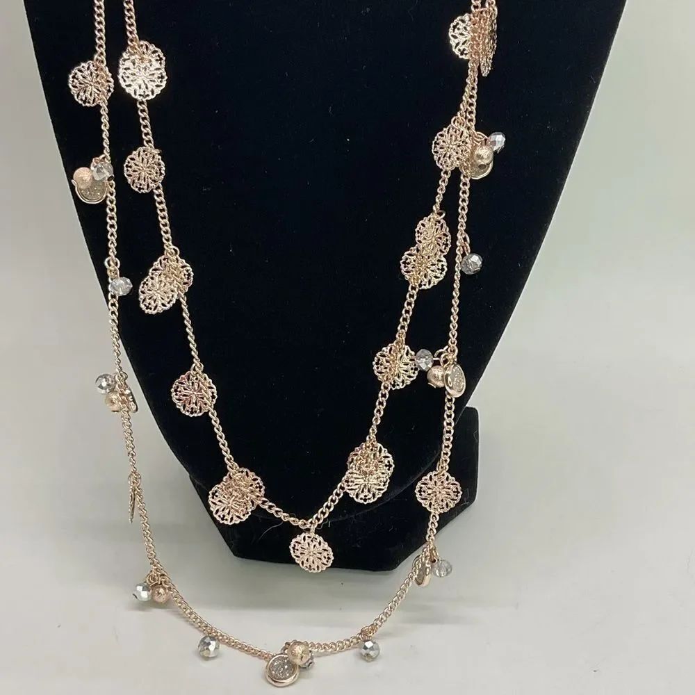 NWT Erica Lyons Gold Toned Double strand necklace